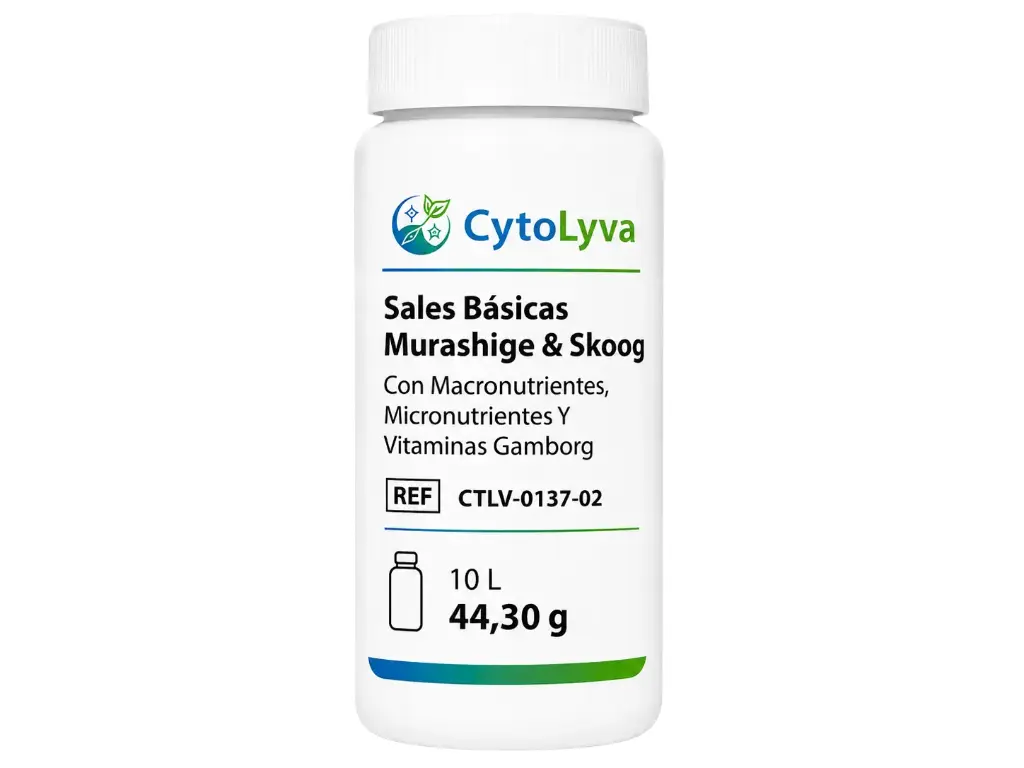 Sales Básicas Murashige & Skoog Con Macronutrientes, Micronutrientes Y Vitaminas Gamborg