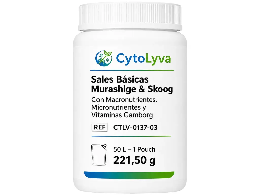 Sales Básicas Murashige & Skoog Con Macronutrientes, Micronutrientes Y Vitaminas Gamborg