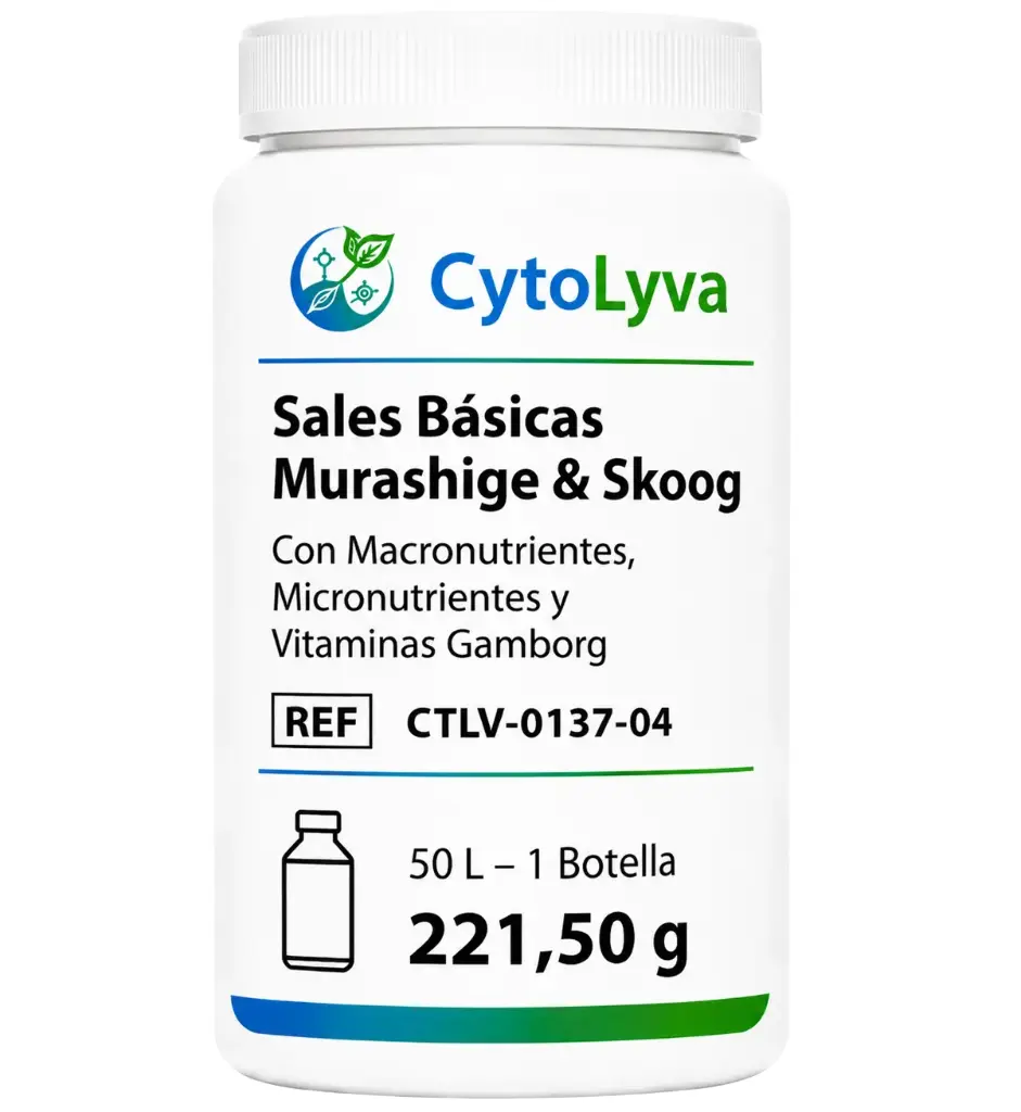 Sales Básicas Murashige & Skoog Con Macronutrientes, Micronutrientes Y Vitaminas Gamborg