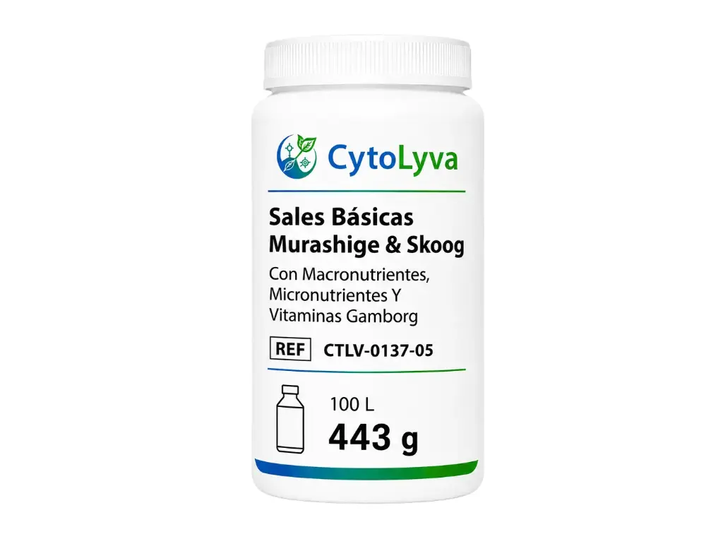 Sales Básicas Murashige & Skoog Con Macronutrientes, Micronutrientes Y Vitaminas Gamborg