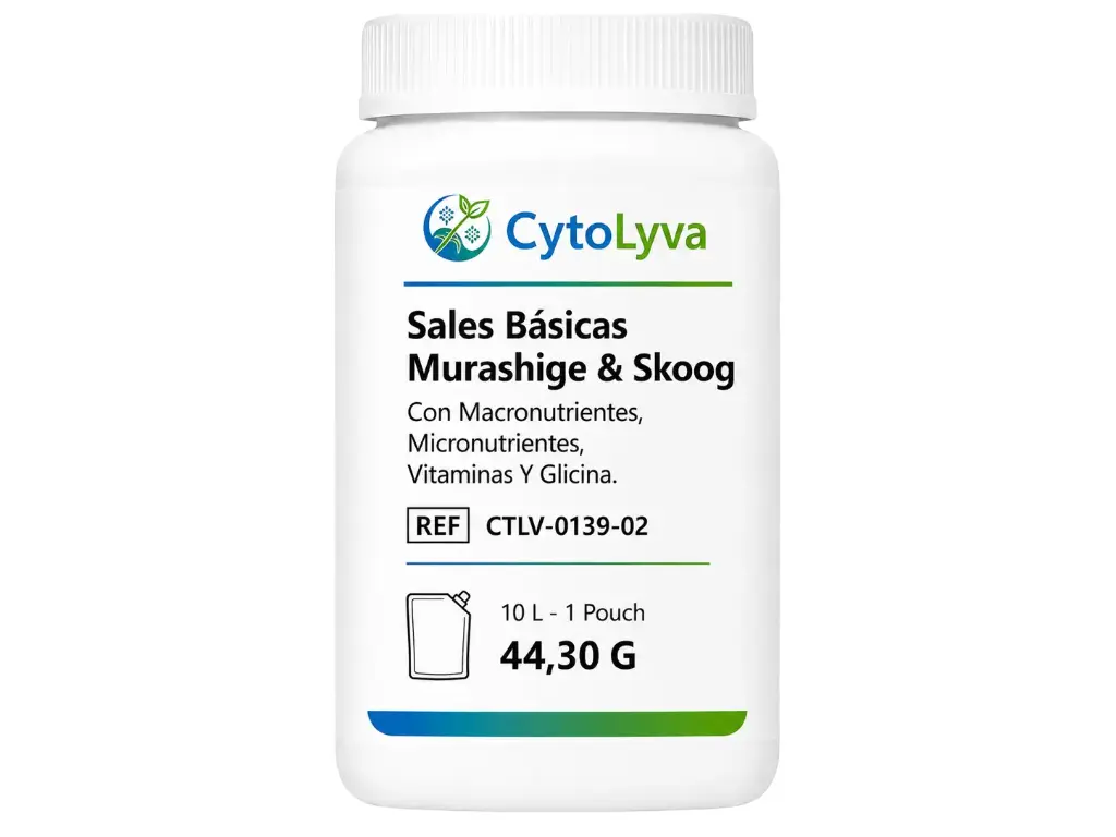 Sales Básicas Murashige & Skoog Con Macronutrientes, Micronutrientes, Vitaminas Y Glicina.