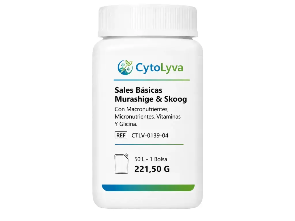 Sales Básicas Murashige & Skoog Con Macronutrientes, Micronutrientes, Vitaminas Y Glicina.