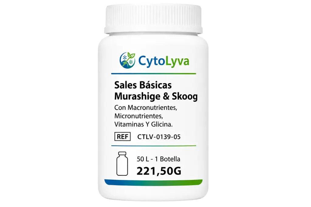 Sales Básicas Murashige & Skoog Con Macronutrientes, Micronutrientes, Vitaminas Y Glicina.