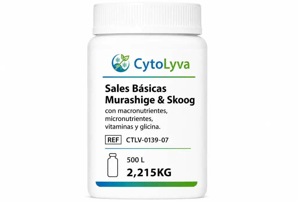 Sales Básicas Murashige & Skoog Con Macronutrientes, Micronutrientes, Vitaminas Y Glicina.