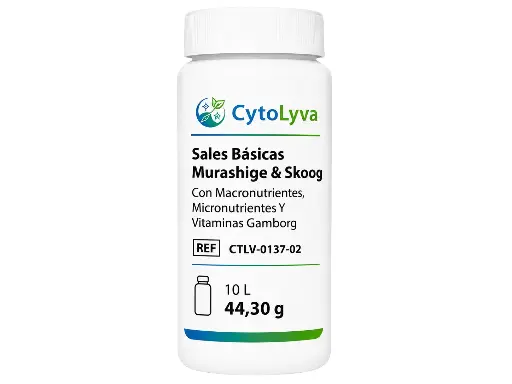 [CTLV-0137-02] Sales Básicas Murashige & Skoog Con Macronutrientes, Micronutrientes Y Vitaminas Gamborg