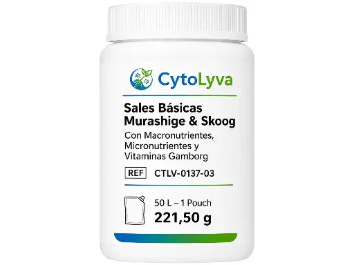 [CTLV-0137-03] Sales Básicas Murashige & Skoog Con Macronutrientes, Micronutrientes Y Vitaminas Gamborg