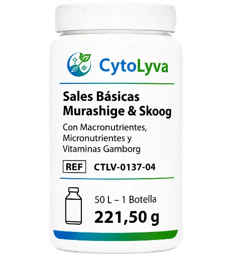 [CTLV-0137-04] Sales Básicas Murashige & Skoog Con Macronutrientes, Micronutrientes Y Vitaminas Gamborg