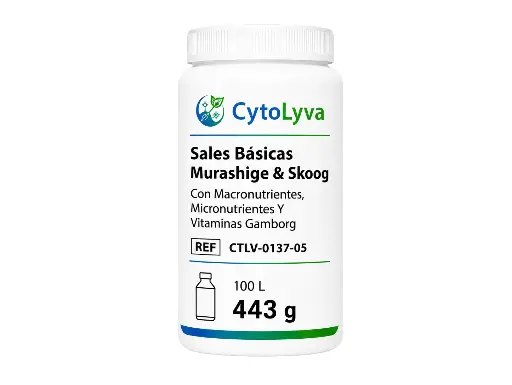[CTLV-0137-05] Sales Básicas Murashige & Skoog Con Macronutrientes, Micronutrientes Y Vitaminas Gamborg